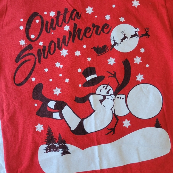 WWE Randy Orton "Outta Snow Where" Long Sleeve Red TShirt Authentic M Like New - Picture 2 of 4